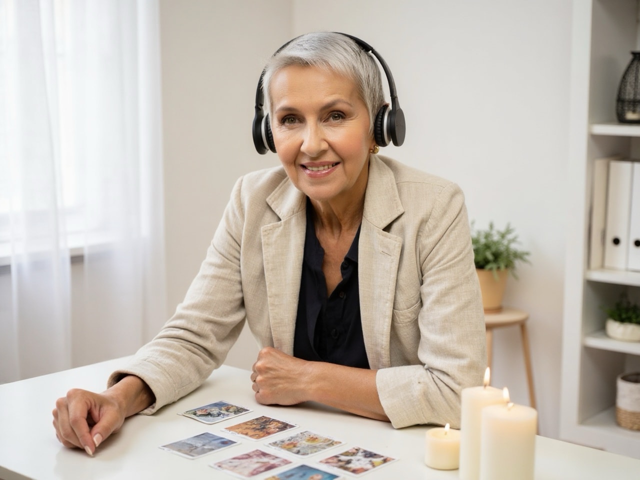 Marisa realizando una tirada de Tarot para el amor
